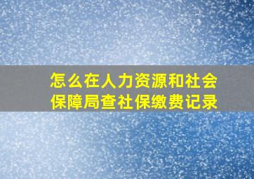 怎么在人力资源和社会保障局查社保缴费记录