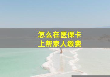 怎么在医保卡上帮家人缴费