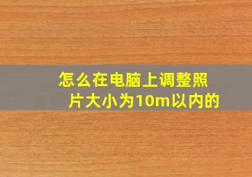 怎么在电脑上调整照片大小为10m以内的