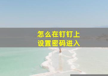 怎么在钉钉上设置密码进入