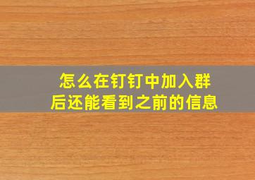 怎么在钉钉中加入群后还能看到之前的信息