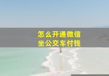 怎么开通微信坐公交车付钱