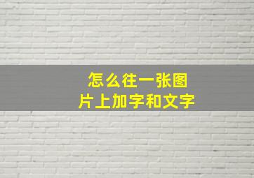 怎么往一张图片上加字和文字