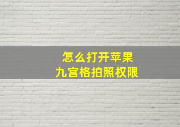 怎么打开苹果九宫格拍照权限