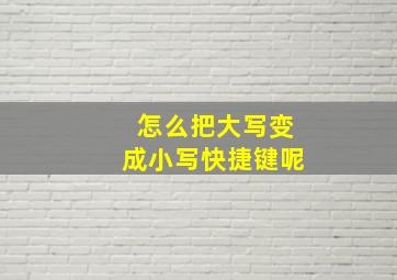 怎么把大写变成小写快捷键呢