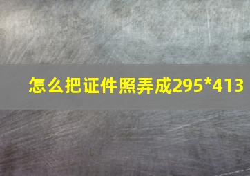 怎么把证件照弄成295*413