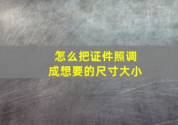 怎么把证件照调成想要的尺寸大小