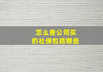 怎么查公司买的社保包括哪些