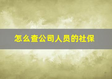 怎么查公司人员的社保