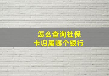 怎么查询社保卡归属哪个银行