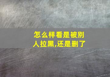 怎么样看是被别人拉黑,还是删了