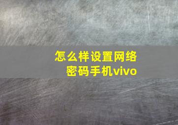 怎么样设置网络密码手机vivo