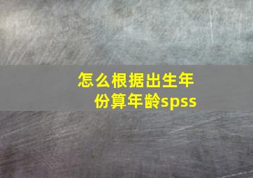 怎么根据出生年份算年龄spss