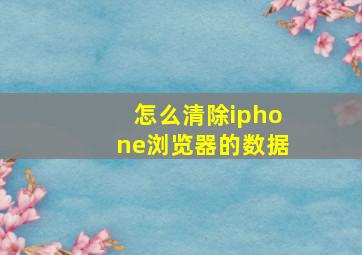 怎么清除iphone浏览器的数据