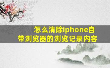 怎么清除iphone自带浏览器的浏览记录内容