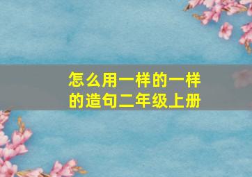 怎么用一样的一样的造句二年级上册