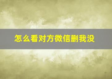 怎么看对方微信删我没