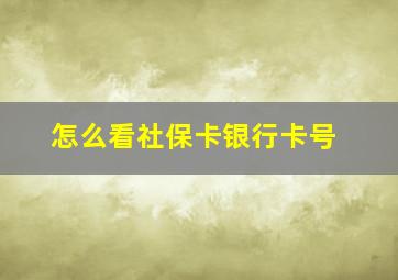 怎么看社保卡银行卡号