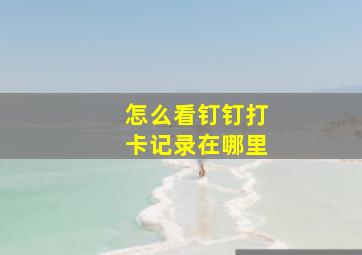 怎么看钉钉打卡记录在哪里