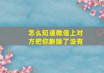 怎么知道微信上对方把你删除了没有