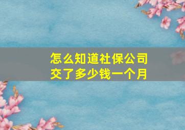 怎么知道社保公司交了多少钱一个月