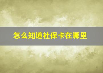 怎么知道社保卡在哪里