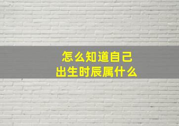 怎么知道自己出生时辰属什么