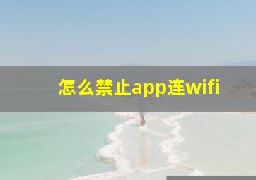 怎么禁止app连wifi