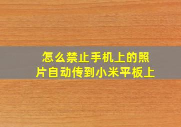 怎么禁止手机上的照片自动传到小米平板上