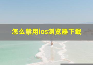 怎么禁用ios浏览器下载