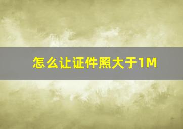 怎么让证件照大于1M