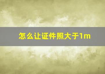 怎么让证件照大于1m