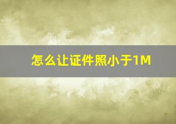 怎么让证件照小于1M