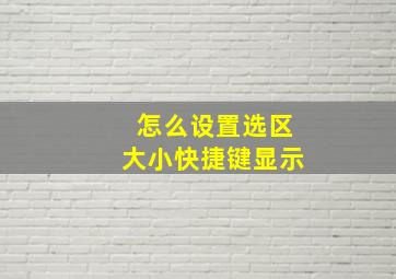 怎么设置选区大小快捷键显示