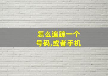 怎么追踪一个号码,或者手机