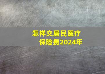 怎样交居民医疗保险费2024年