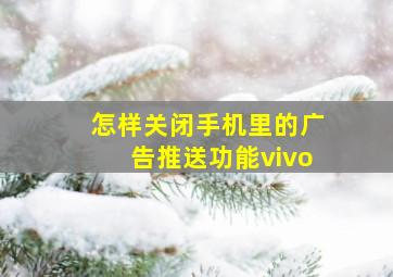 怎样关闭手机里的广告推送功能vivo