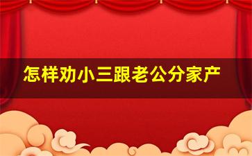 怎样劝小三跟老公分家产