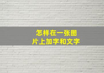 怎样在一张图片上加字和文字