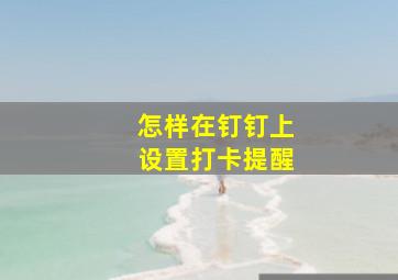 怎样在钉钉上设置打卡提醒