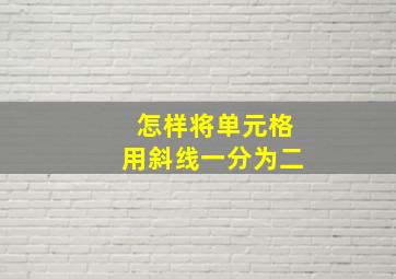 怎样将单元格用斜线一分为二