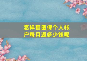 怎样查医保个人帐户每月返多少钱呢