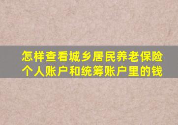 怎样查看城乡居民养老保险个人账户和统筹账户里的钱