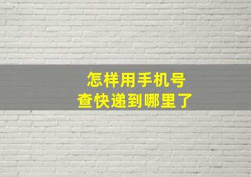 怎样用手机号查快递到哪里了