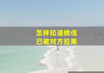 怎样知道微信已被对方拉黑