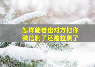 怎样能看出对方把你微信删了还是拉黑了