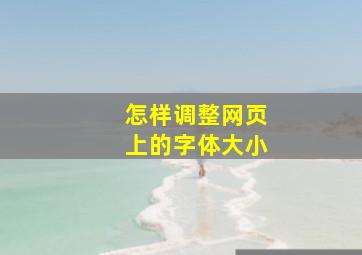 怎样调整网页上的字体大小