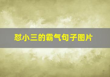 怼小三的霸气句子图片