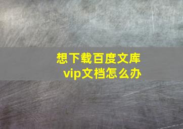 想下载百度文库vip文档怎么办