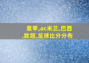 意甲,ac米兰,巴西,欧冠,足球比分分布